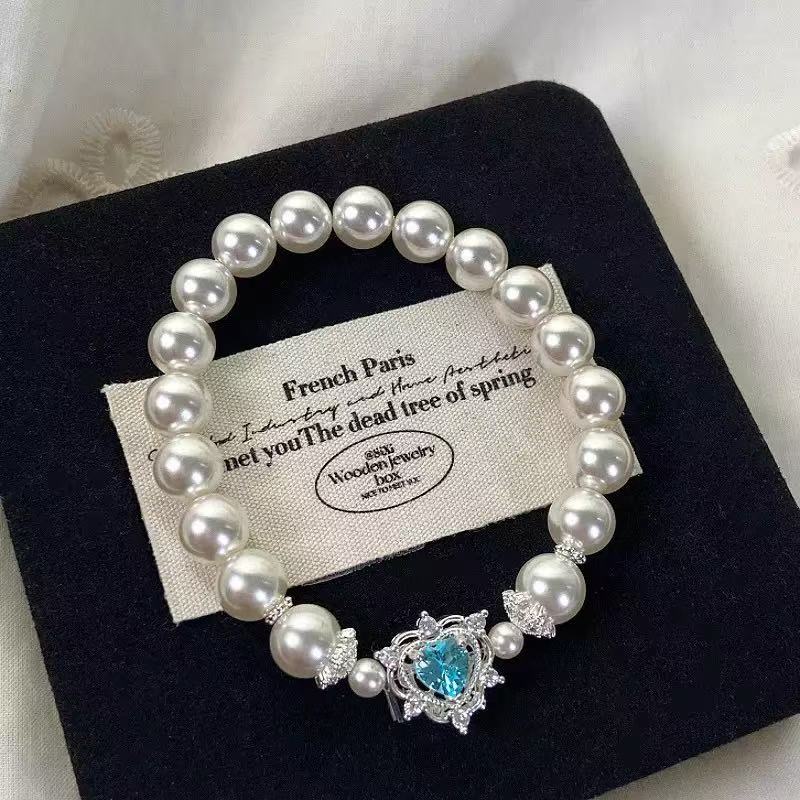 Dreamy Heart Crown Pearl Bracelet
