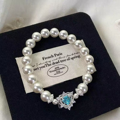 Dreamy Heart Crown Pearl Bracelet