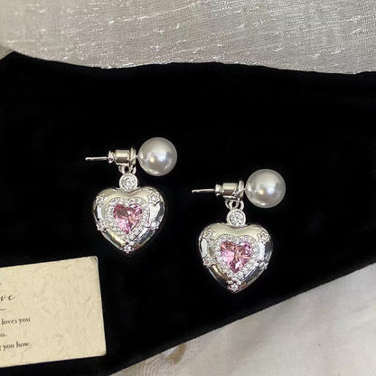 Dreamy Heart Crown Pearl Bracelet with a matching necklace & earrings set
